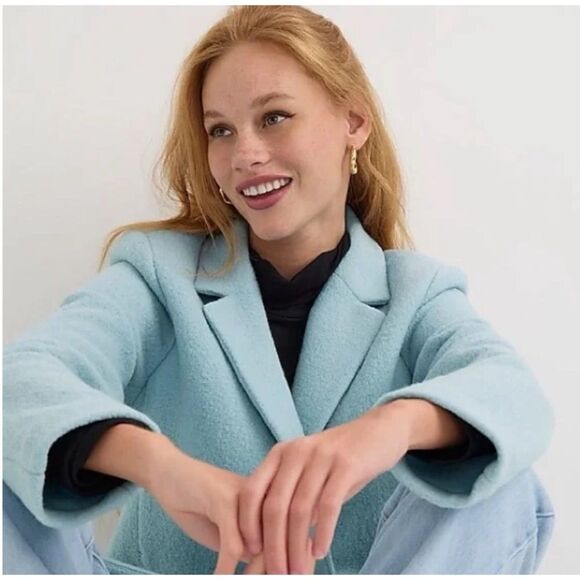 J.Crew Wrap Blazer-Jacket in Dusty
Shale Blue Italian Boiled Wool Size 6 / NWOT - Picture 3 of 8